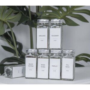 Spice Jar Labels 140 Pack Variety! Brand New Modern Simple White Kitchen Labels